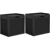 image:imageYITAHOME 100 Gallon Large Outdoor Deck Box Waterproof Resin Storage Box Lockable Indoor Outdoor Storage Container for Patio Furniture Cushions Pool Accessories Garden Tools WhiteBlack