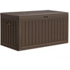 image:imageYITAHOME 100 Gallon Large Outdoor Deck Box Waterproof Resin Storage Box Lockable Indoor Outdoor Storage Container for Patio Furniture Cushions Pool Accessories Garden Tools WhiteBrown