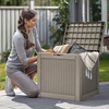 image:imageYITAHOME 100 Gallon Large Outdoor Deck Box Waterproof Resin Storage Box Lockable Indoor Outdoor Storage Container for Patio Furniture Cushions Pool Accessories Garden Tools WhiteBrown