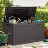 image:imageYITAHOME 100 Gallon Large Outdoor Deck Box Waterproof Resin Storage Box Lockable Indoor Outdoor Storage Container for Patio Furniture Cushions Pool Accessories Garden Tools WhiteDark Brown Rattan