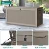 image:imageYITAHOME 100 Gallon Large Outdoor Deck Box Waterproof Resin Storage Box Lockable Indoor Outdoor Storage Container for Patio Furniture Cushions Pool Accessories Garden Tools WhiteBrown Rattan