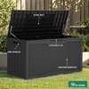 image:imageYITAHOME 100 Gallon Large Outdoor Deck Box Waterproof Resin Storage Box Lockable Indoor Outdoor Storage Container for Patio Furniture Cushions Pool Accessories Garden Tools WhiteBlack Rattan
