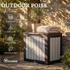 image:imageYITAHOME 100 Gallon Large Outdoor Deck Box Waterproof Resin Storage Box Lockable Indoor Outdoor Storage Container for Patio Furniture Cushions Pool Accessories Garden Tools WhiteBlack  WoodGrain Gray