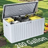 image:imageYITAHOME 100 Gallon Large Outdoor Deck Box Waterproof Resin Storage Box Lockable Indoor Outdoor Storage Container for Patio Furniture Cushions Pool Accessories Garden Tools WhiteWhite