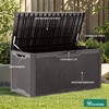 image:imageYITAHOME 100 Gallon Large Outdoor Deck Box Waterproof Resin Storage Box Lockable Indoor Outdoor Storage Container for Patio Furniture Cushions Pool Accessories Garden Tools WhiteDark Brown