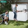 image:imageYITAHOME 100 Gallon Large Outdoor Deck Box Waterproof Resin Storage Box Lockable Indoor Outdoor Storage Container for Patio Furniture Cushions Pool Accessories Garden Tools WhiteWhite
