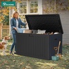 image:imageYITAHOME 100 Gallon Large Outdoor Deck Box Waterproof Resin Storage Box Lockable Indoor Outdoor Storage Container for Patio Furniture Cushions Pool Accessories Garden Tools WhiteGrayishblack
