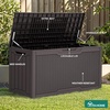 image:imageYITAHOME 100 Gallon Large Outdoor Deck Box Waterproof Resin Storage Box Lockable Indoor Outdoor Storage Container for Patio Furniture Cushions Pool Accessories Garden Tools WhiteDark Brown Rattan