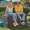 image:imageYITAHOME 100 Gallon Large Outdoor Deck Box Waterproof Resin Storage Box Lockable Indoor Outdoor Storage Container for Patio Furniture Cushions Pool Accessories Garden Tools WhiteDark Brown
