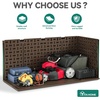 image:imageYITAHOME 100 Gallon Large Outdoor Deck Box Waterproof Resin Storage Box Lockable Indoor Outdoor Storage Container for Patio Furniture Cushions Pool Accessories Garden Tools WhiteDark Brown