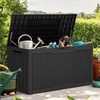 image:imageYITAHOME 100 Gallon Large Outdoor Deck Box Waterproof Resin Storage Box Lockable Indoor Outdoor Storage Container for Patio Furniture Cushions Pool Accessories Garden Tools WhiteBlack Rattan