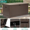 image:imageYITAHOME 100 Gallon Large Outdoor Deck Box Waterproof Resin Storage Box Lockable Indoor Outdoor Storage Container for Patio Furniture Cushions Pool Accessories Garden Tools WhiteDark Brown