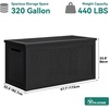 image:imageYITAHOME 100 Gallon Large Outdoor Deck Box Waterproof Resin Storage Box Lockable Indoor Outdoor Storage Container for Patio Furniture Cushions Pool Accessories Garden Tools WhiteBlack Rattan