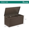 image:imageYITAHOME 100 Gallon Large Outdoor Deck Box Waterproof Resin Storage Box Lockable Indoor Outdoor Storage Container for Patio Furniture Cushions Pool Accessories Garden Tools WhiteDark Brown Rattan