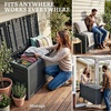 image:imageYITAHOME 100 Gallon Large Outdoor Deck Box Waterproof Resin Storage Box Lockable Indoor Outdoor Storage Container for Patio Furniture Cushions Pool Accessories Garden Tools WhiteDark Gray