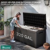 image:imageYITAHOME 100 Gallon Large Outdoor Deck Box Waterproof Resin Storage Box Lockable Indoor Outdoor Storage Container for Patio Furniture Cushions Pool Accessories Garden Tools WhiteBlack Rattan