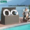 image:imageYITAHOME 100 Gallon Large Outdoor Deck Box Waterproof Resin Storage Box Lockable Indoor Outdoor Storage Container for Patio Furniture Cushions Pool Accessories Garden Tools WhiteTaupe
