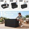 image:imageYITAHOME 100 Gallon Large Outdoor Deck Box Waterproof Resin Storage Box Lockable Indoor Outdoor Storage Container for Patio Furniture Cushions Pool Accessories Garden Tools WhiteBlack Rattan