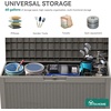 image:imageYITAHOME 100 Gallon Large Outdoor Deck Box Waterproof Resin Storage Box Lockable Indoor Outdoor Storage Container for Patio Furniture Cushions Pool Accessories Garden Tools WhiteTaupe Rattan