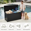 image:imageYITAHOME 100 Gallon Large Outdoor Deck Box Waterproof Resin Storage Box Lockable Indoor Outdoor Storage Container for Patio Furniture Cushions Pool Accessories Garden Tools WhiteBlack Rattan
