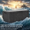image:imageYITAHOME 100 Gallon Large Outdoor Deck Box Waterproof Resin Storage Box Lockable Indoor Outdoor Storage Container for Patio Furniture Cushions Pool Accessories Garden Tools WhiteDark Grey
