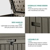 image:imageYITAHOME 100 Gallon Large Outdoor Deck Box Waterproof Resin Storage Box Lockable Indoor Outdoor Storage Container for Patio Furniture Cushions Pool Accessories Garden Tools WhiteLight Brown