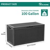 image:imageYITAHOME 100 Gallon Large Outdoor Deck Box Waterproof Resin Storage Box Lockable Indoor Outdoor Storage Container for Patio Furniture Cushions Pool Accessories Garden Tools WhiteBlack