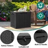 image:imageYITAHOME 100 Gallon Large Outdoor Deck Box Waterproof Resin Storage Box Lockable Indoor Outdoor Storage Container for Patio Furniture Cushions Pool Accessories Garden Tools WhiteBlack Rattan