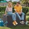 image:imageYITAHOME 100 Gallon Large Outdoor Deck Box Waterproof Resin Storage Box Lockable Indoor Outdoor Storage Container for Patio Furniture Cushions Pool Accessories Garden Tools WhiteBlack