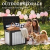 image:imageYITAHOME 100 Gallon Large Outdoor Deck Box Waterproof Resin Storage Box Lockable Indoor Outdoor Storage Container for Patio Furniture Cushions Pool Accessories Garden Tools WhiteBlack  WoodGrain Gray