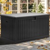 image:imageYITAHOME 100 Gallon Large Outdoor Deck Box Waterproof Resin Storage Box Lockable Indoor Outdoor Storage Container for Patio Furniture Cushions Pool Accessories Garden Tools WhiteBlack