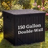image:imageYITAHOME 100 Gallon Large Outdoor Deck Box Waterproof Resin Storage Box Lockable Indoor Outdoor Storage Container for Patio Furniture Cushions Pool Accessories Garden Tools WhiteDark Black