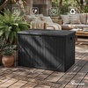 image:imageYITAHOME 100 Gallon Large Outdoor Deck Box Waterproof Resin Storage Box Lockable Indoor Outdoor Storage Container for Patio Furniture Cushions Pool Accessories Garden Tools WhiteDark Black