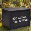 image:imageYITAHOME 100 Gallon Large Outdoor Deck Box Waterproof Resin Storage Box Lockable Indoor Outdoor Storage Container for Patio Furniture Cushions Pool Accessories Garden Tools WhiteDark Black