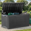 image:imageYITAHOME 100 Gallon Large Outdoor Deck Box Waterproof Resin Storage Box Lockable Indoor Outdoor Storage Container for Patio Furniture Cushions Pool Accessories Garden Tools WhiteBlack