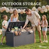 image:imageYITAHOME 100 Gallon Large Outdoor Deck Box Waterproof Resin Storage Box Lockable Indoor Outdoor Storage Container for Patio Furniture Cushions Pool Accessories Garden Tools WhiteDark Gray