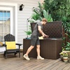 image:imageYITAHOME 100 Gallon Large Outdoor Deck Box Waterproof Resin Storage Box Lockable Indoor Outdoor Storage Container for Patio Furniture Cushions Pool Accessories Garden Tools WhiteDark Brown