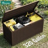 image:imageYITAHOME 100 Gallon Large Outdoor Deck Box Waterproof Resin Storage Box Lockable Indoor Outdoor Storage Container for Patio Furniture Cushions Pool Accessories Garden Tools WhiteDark Brown