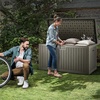 image:imageYITAHOME 100 Gallon Large Outdoor Deck Box Waterproof Resin Storage Box Lockable Indoor Outdoor Storage Container for Patio Furniture Cushions Pool Accessories Garden Tools WhiteLight Brown