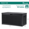 image:imageYITAHOME 100 Gallon Large Outdoor Deck Box Waterproof Resin Storage Box Lockable Indoor Outdoor Storage Container for Patio Furniture Cushions Pool Accessories Garden Tools WhiteBlack