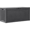 image:imageYITAHOME 100 Gallon Large Outdoor Deck Box Waterproof Resin Storage Box Lockable Indoor Outdoor Storage Container for Patio Furniture Cushions Pool Accessories Garden Tools WhiteDark Gray