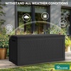 image:imageYITAHOME 100 Gallon Large Outdoor Deck Box Waterproof Resin Storage Box Lockable Indoor Outdoor Storage Container for Patio Furniture Cushions Pool Accessories Garden Tools WhiteBlack Rattan