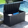image:imageYITAHOME 100 Gallon Large Outdoor Deck Box Waterproof Resin Storage Box Lockable Indoor Outdoor Storage Container for Patio Furniture Cushions Pool Accessories Garden Tools WhiteBlack