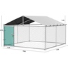 image:imageYITAHOME 10x10 Outdoor Dog Enclosure with Metal Dog Gate Dog Kennel Outside with Roof Dog Fence Outdoor for Yardsilver