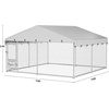 image:imageYITAHOME 10x10 Outdoor Dog Enclosure with Metal Dog Gate Dog Kennel Outside with Roof Dog Fence Outdoor for Yardsilver