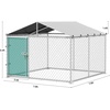 image:imageYITAHOME 10x10 Outdoor Dog Enclosure with Metal Dog Gate Dog Kennel Outside with Roof Dog Fence Outdoor for Yardsilver