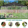 image:imageYITAHOME 10x10 Outdoor Dog Enclosure with Metal Dog Gate Dog Kennel Outside with Roof Dog Fence Outdoor for Yardsilver