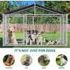 image:imageYITAHOME 10x10 Outdoor Dog Enclosure with Metal Dog Gate Dog Kennel Outside with Roof Dog Fence Outdoor for Yardsilver