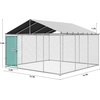 image:imageYITAHOME 10x10 Outdoor Dog Enclosure with Metal Dog Gate Dog Kennel Outside with Roof Dog Fence Outdoor for Yardsilver