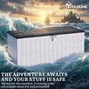image:imageYITAHOME 31 Gallon Deck Boxes Set of 2 Lockable Outdoor Storage Bins for Patio Cushions Garden Tools WeatherResistant Resin Storage Solution WhiteBlack  GrayishWhite